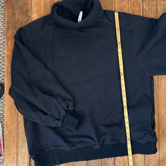 Nap women’s oversized boxy turtleneck, sweatshirt balloon sleeves, black - Picture 3 of 7